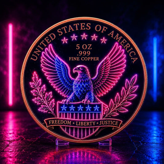 2026 Statue of Liberty Series: Neon 3D UV ACE 5oz Copper Coin