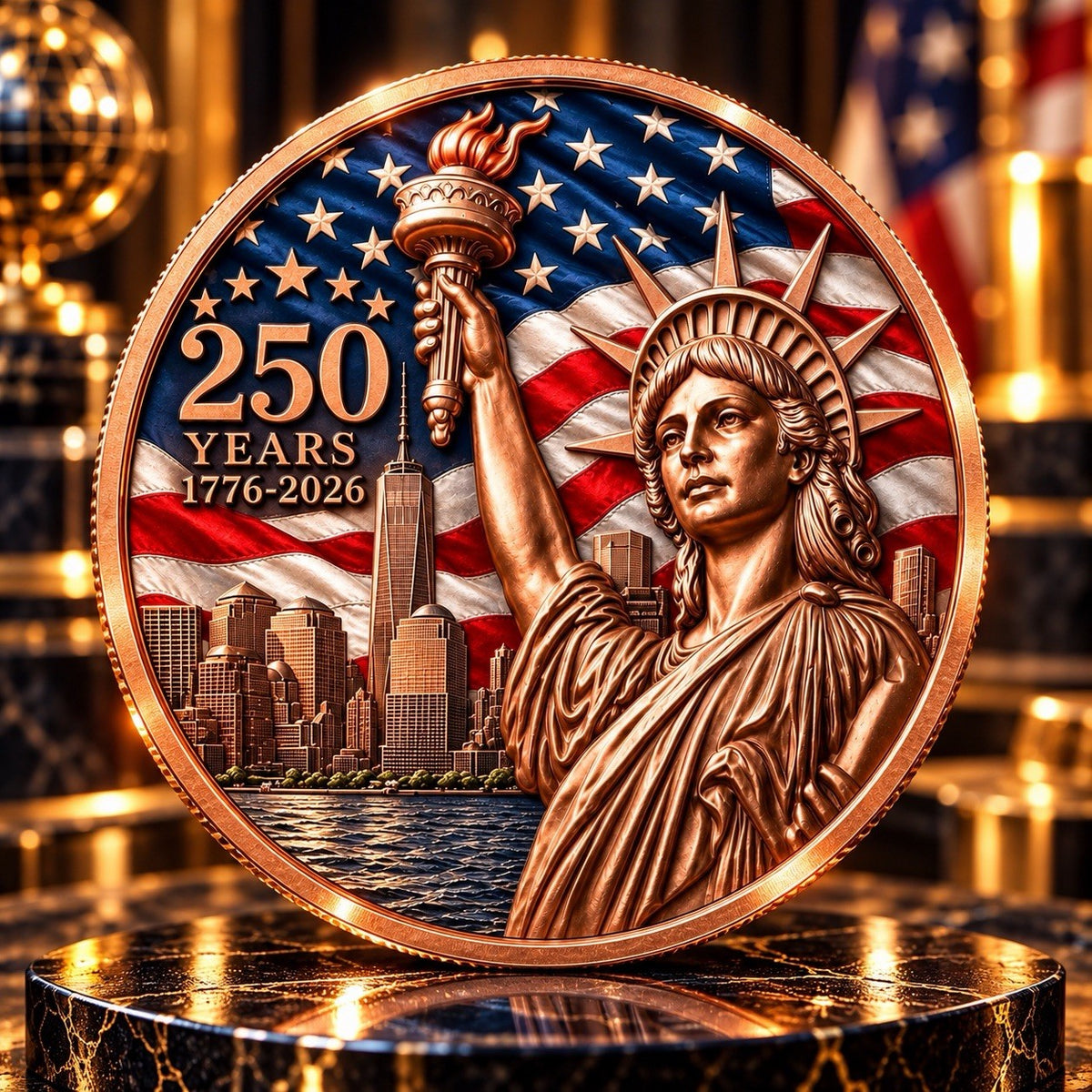 2026 Scottsdale Mint Statue of Liberty 250 Years USA 1776-2026 1 oz Copper Round