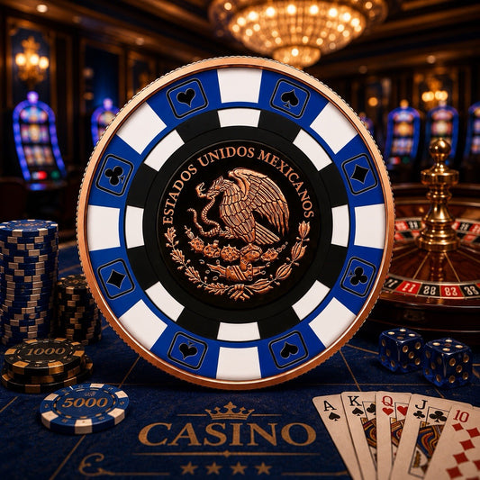 2026 Blue Libertad Poker Chip 1oz Copper Coin