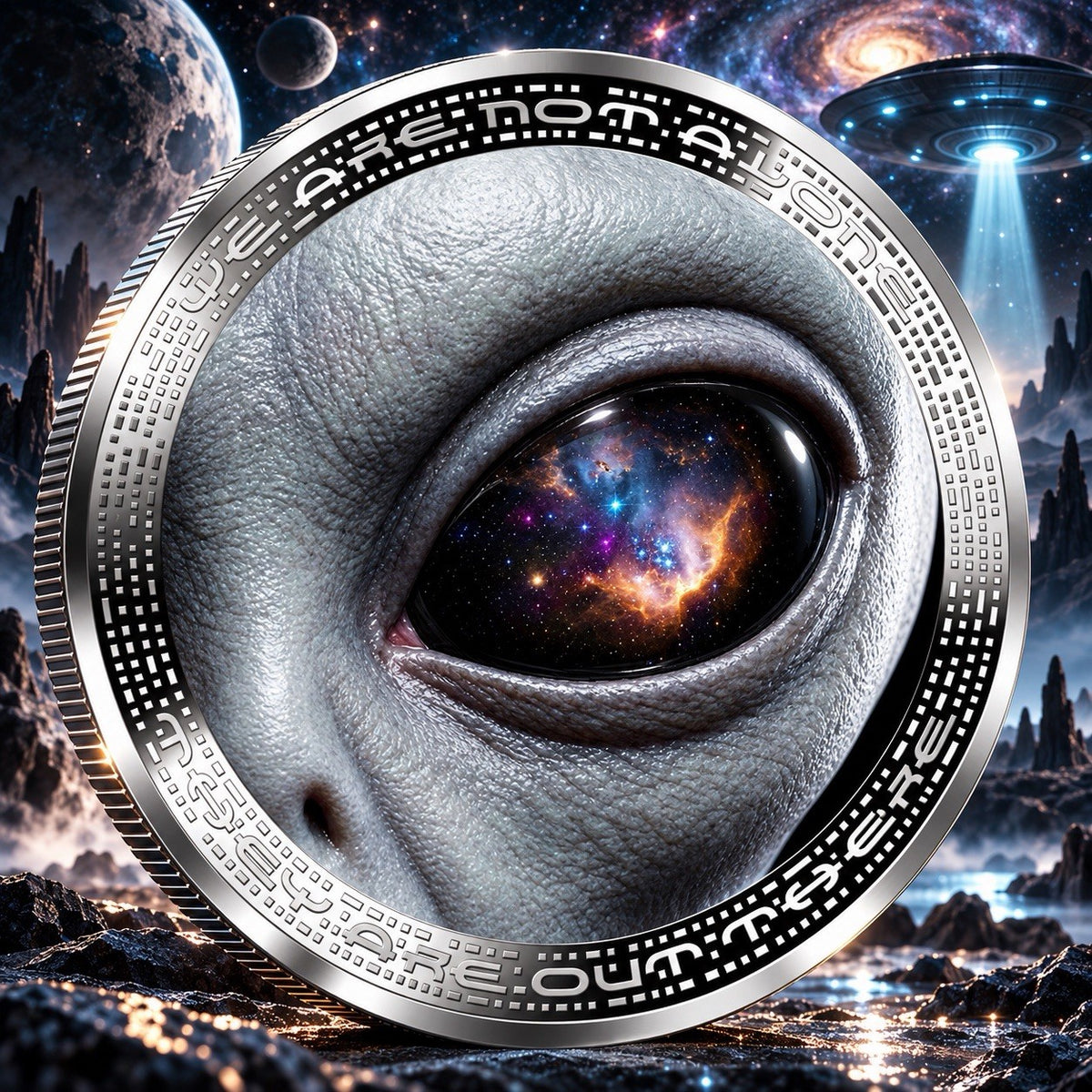 2026 Cameroon Alien Eye 1 oz .999 Silver Proof Coin Colorized Space Eye