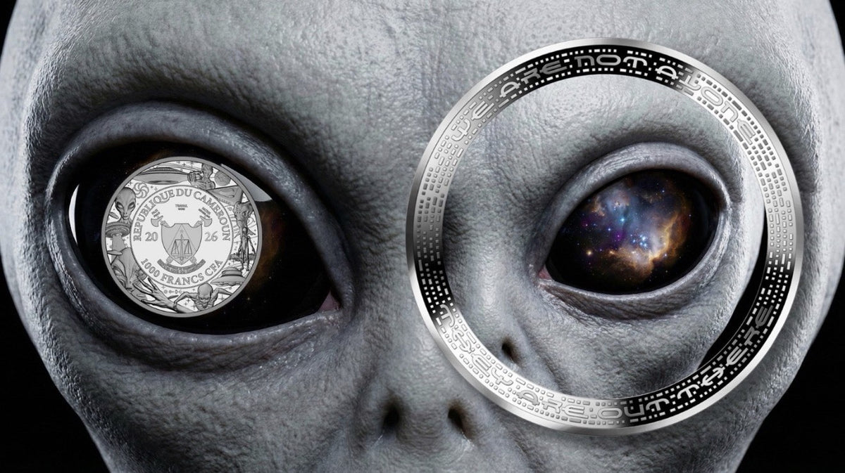 2026 Cameroon Alien Eye 1 oz .999 Silver Proof Coin Colorized Space Eye