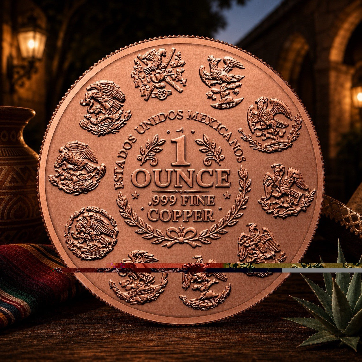 2024 Lady Mexican Carnival Mask Ley .999 1oz Pure Copper Round