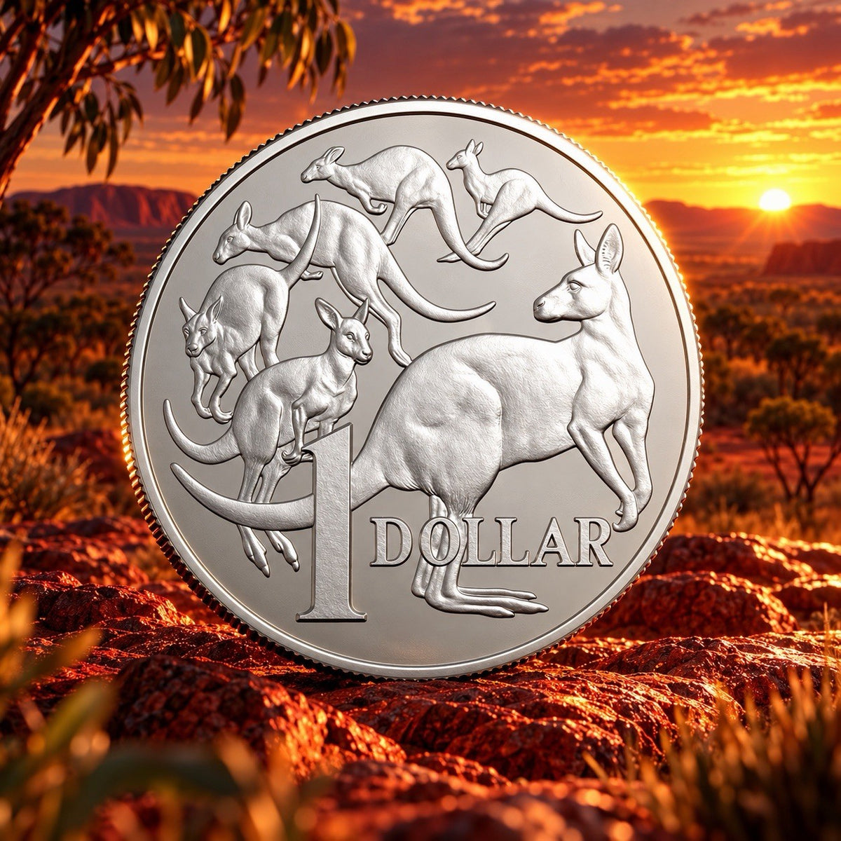 2026 Australia Kangaroo 60th Ann. Frosted UNC 1 oz Silver Coin in Slab