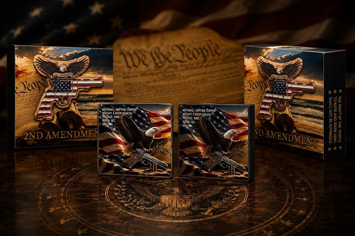 2nd Amendment Freedom Eagle Colorized 5 oz Copper Medal