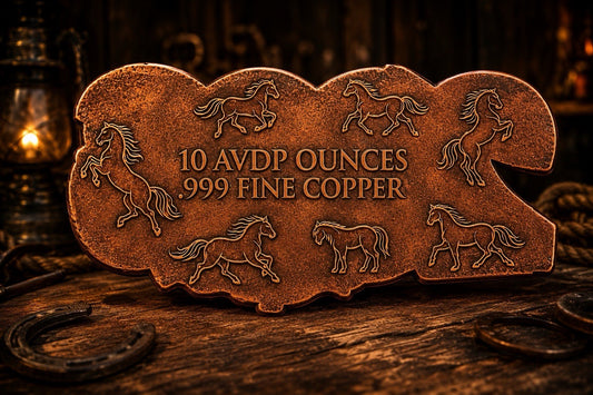2026 Year of the Horse Colorized Shaped 10 oz Copper Medal