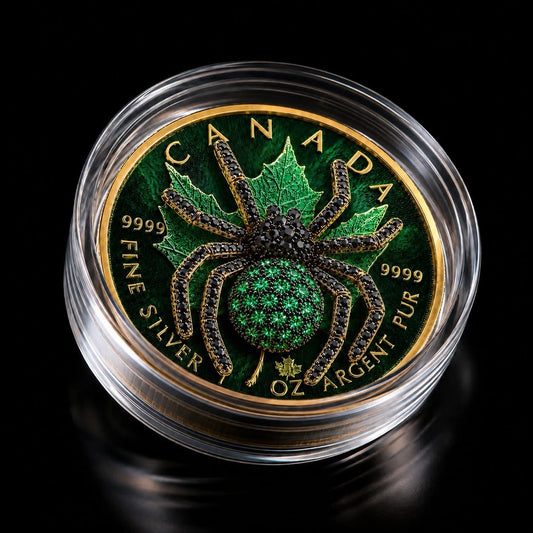 2026 Maple Emerald Tarantula 1oz Silver Coin with 3D Jewel Spider