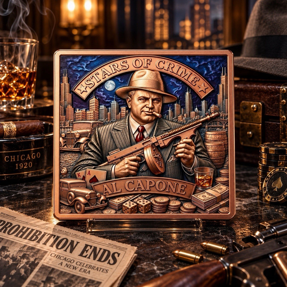 2026 Stars of Crime - Al Capone 5 oz Copper Bar