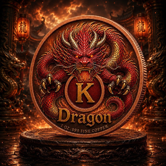 2026 Chinese Myth Dragon Series: Eternal Fury UV 1 oz Copper Coin