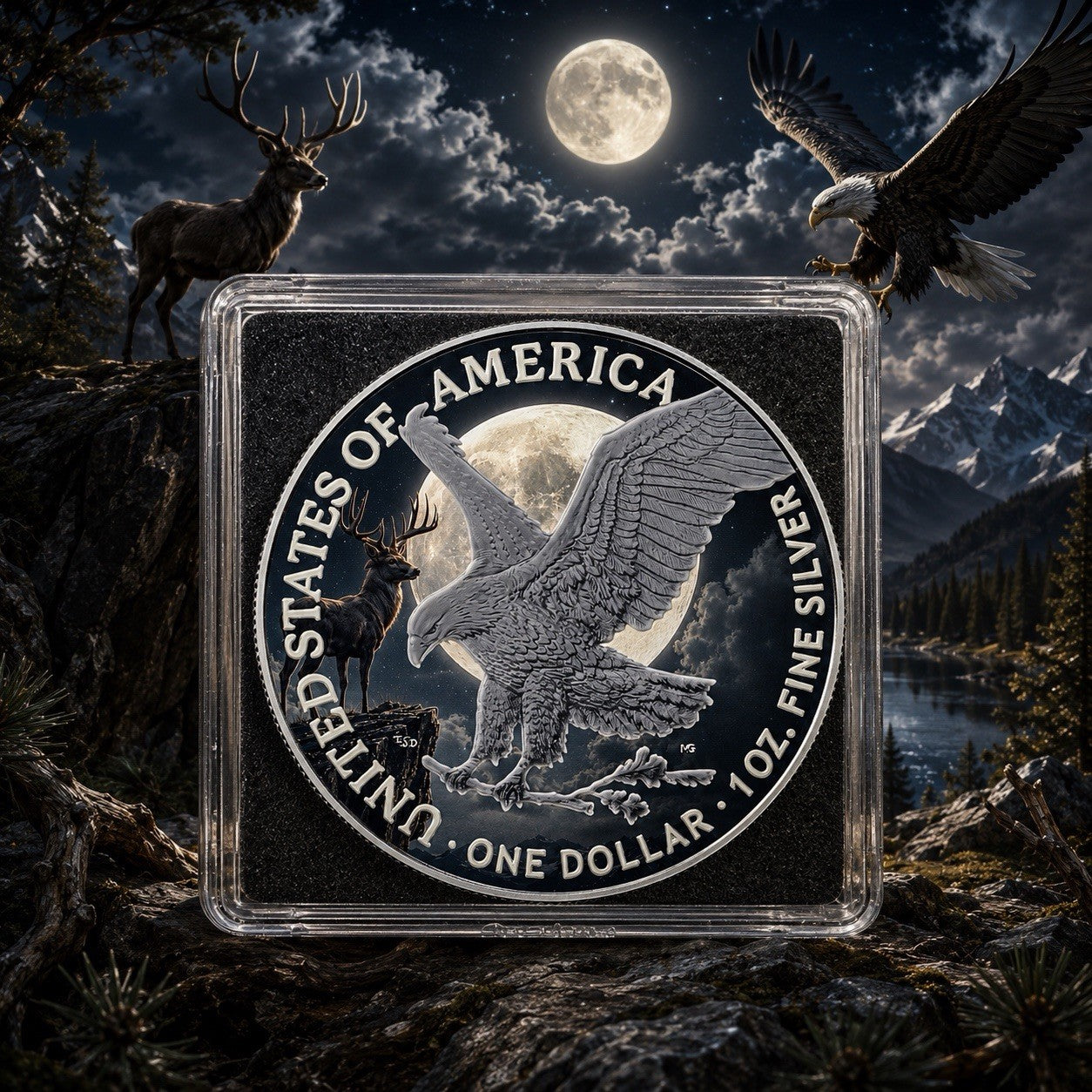 2026 U.S. Eagle Full Buck Moon Edition 1 oz Silver Coin