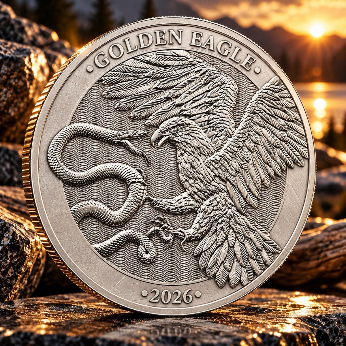 2026 Malta Golden Eagle 1/2 oz .999 Fine Silver Coin BU in Assay Card