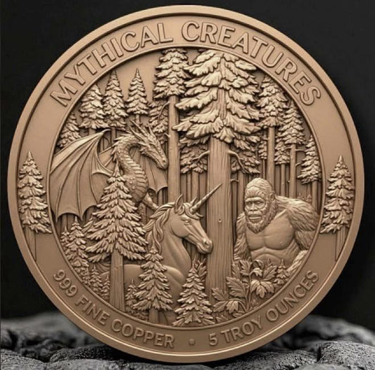 5oz Yeti Colorized .999 Copper Round in Capsule