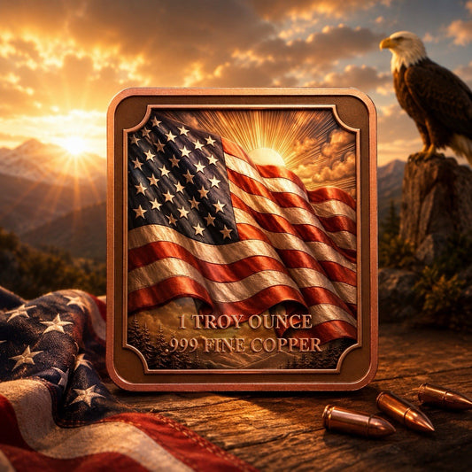 2026 2nd Amendment 1oz Copper Square Bar Stackable with Capsule