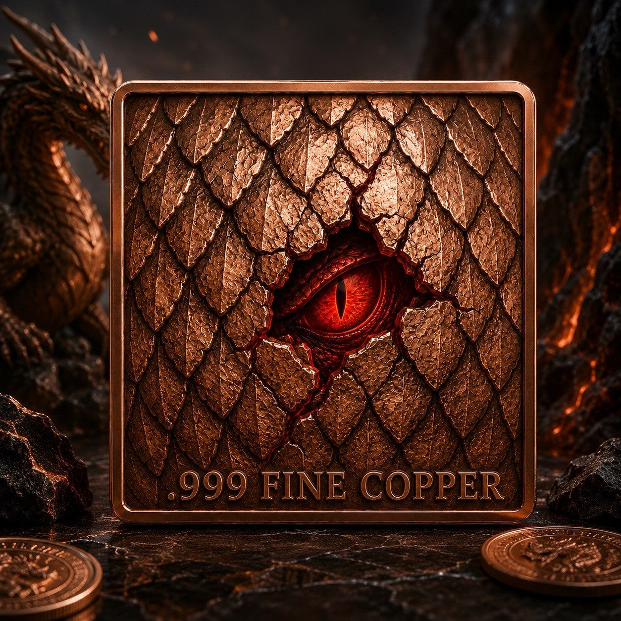 3D UHR Elemental Beasts Series: Acidic Fury 5oz Copper Bar