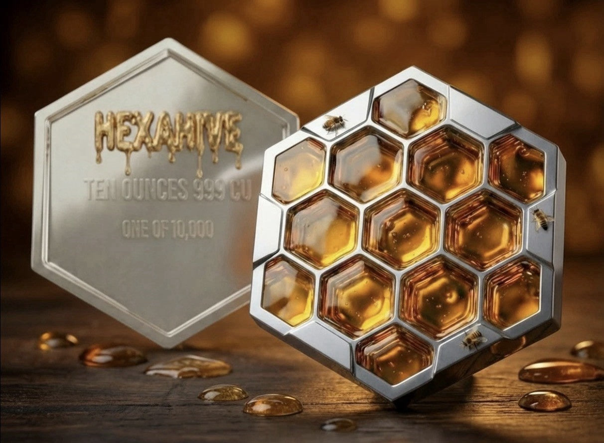 HEXAHIVE BEE Silver Gilded 10 oz Copper Medal 2026