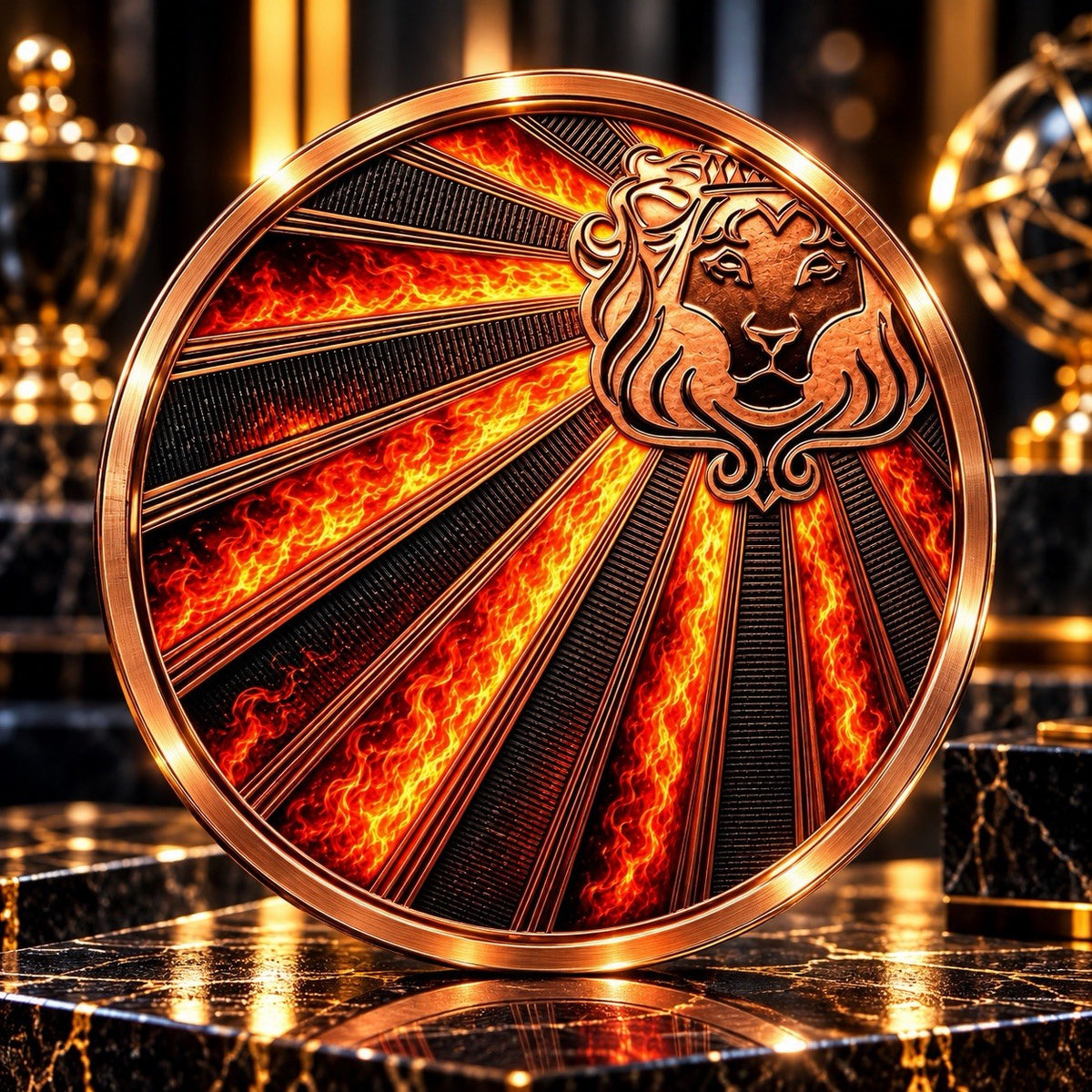 2026 Scottsdale Mint Scottsdale Reserve on Fire 1 oz Copper Colorized Medal