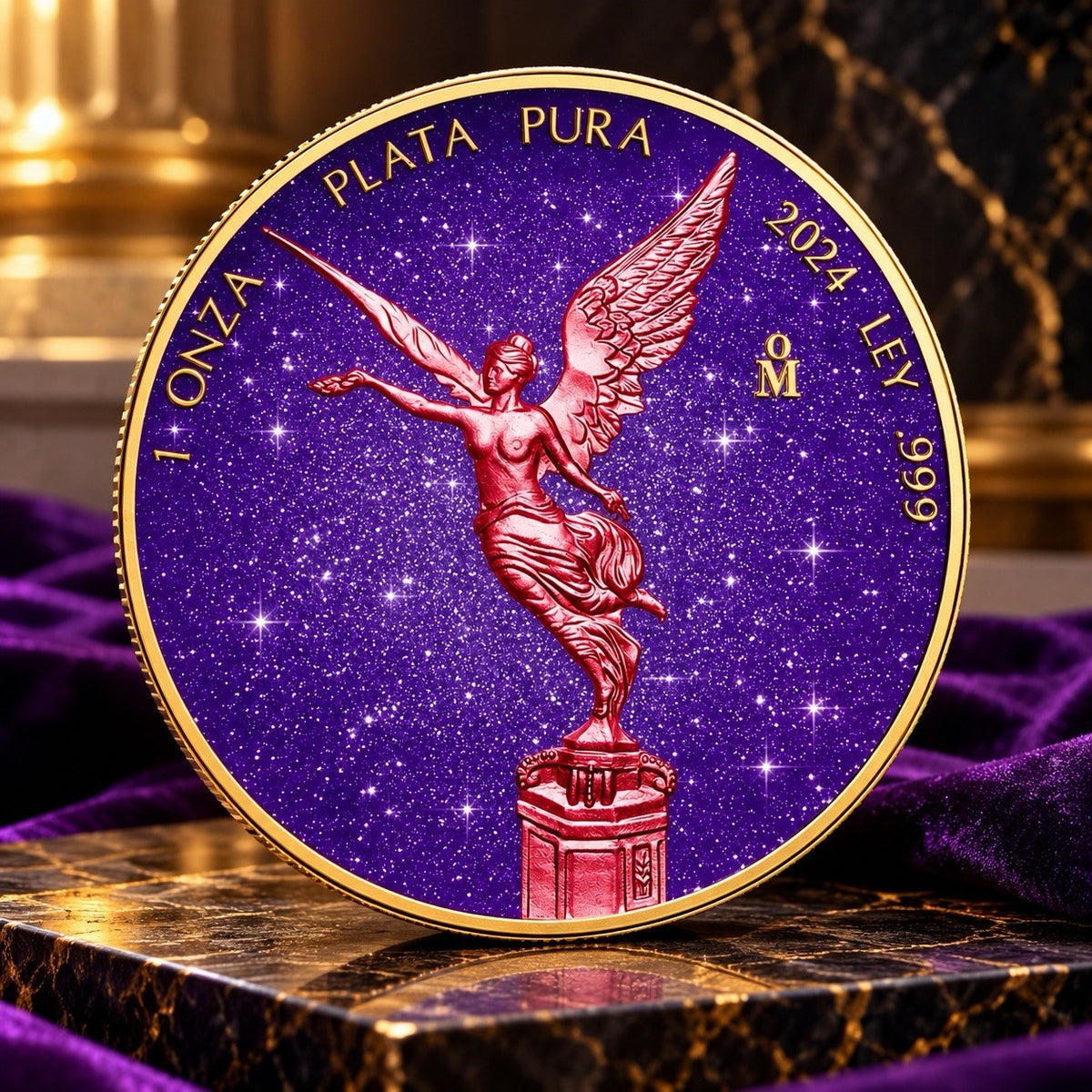2024 Mexico Libertad Royal Amethyst Edition 1 oz Silver Coin