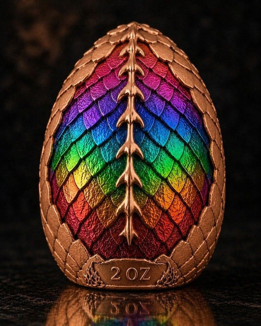 Dragon Egg Dome Shaped HR 2 oz Copper Medal