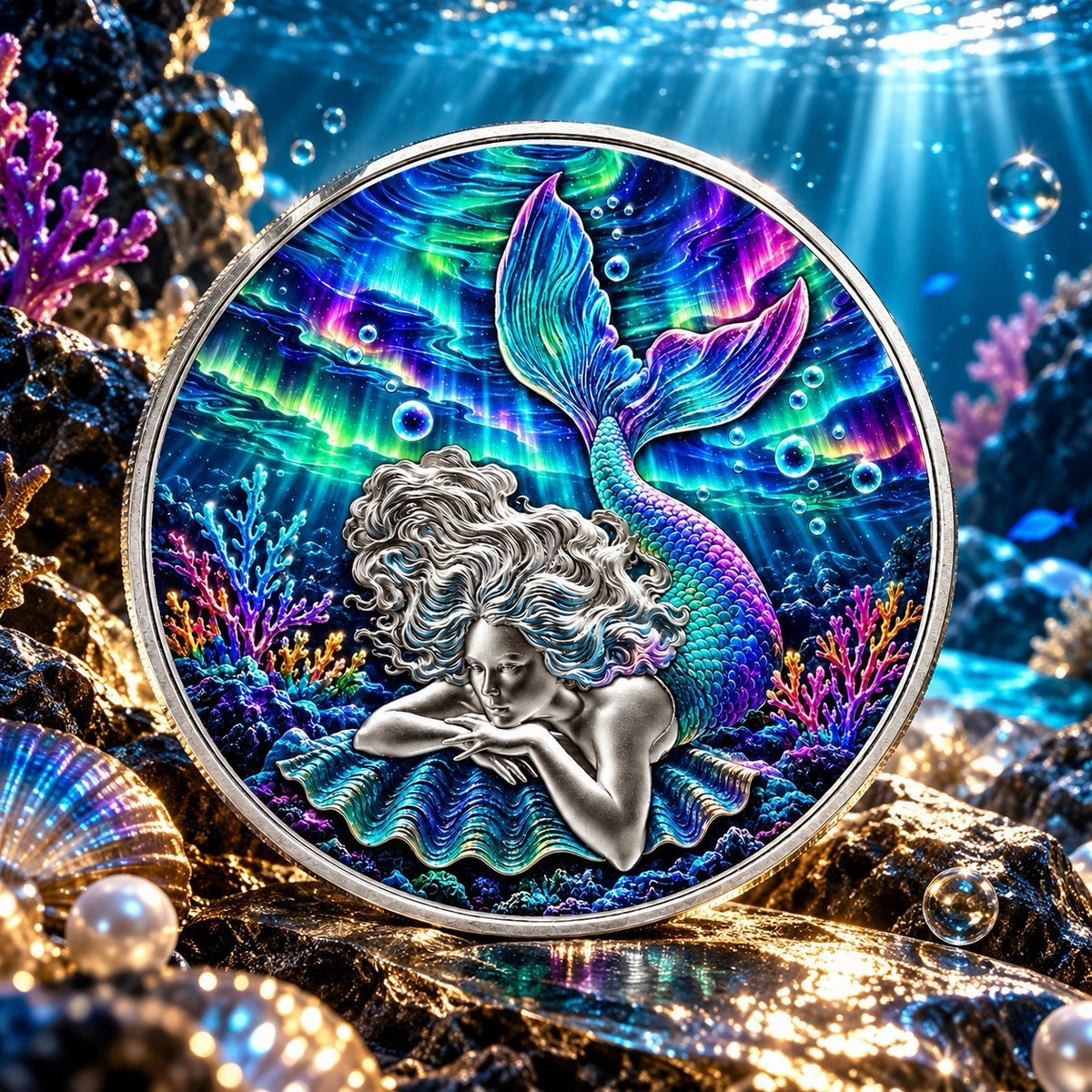 2026 Samoa Mermaid: Ocean Aurora 1 oz Silver Coin