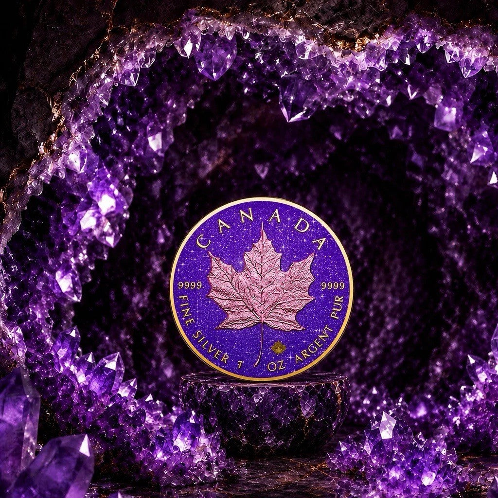 2026 Canada Maple Leaf Royal Amethyst Edition 1 oz Silver Coin