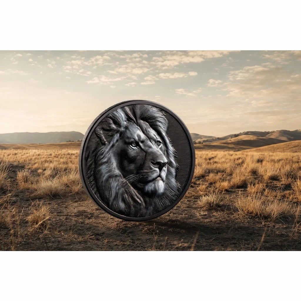 2026 Cook Islands Black and White Lion 1 oz .999 Fine Silver Coin
