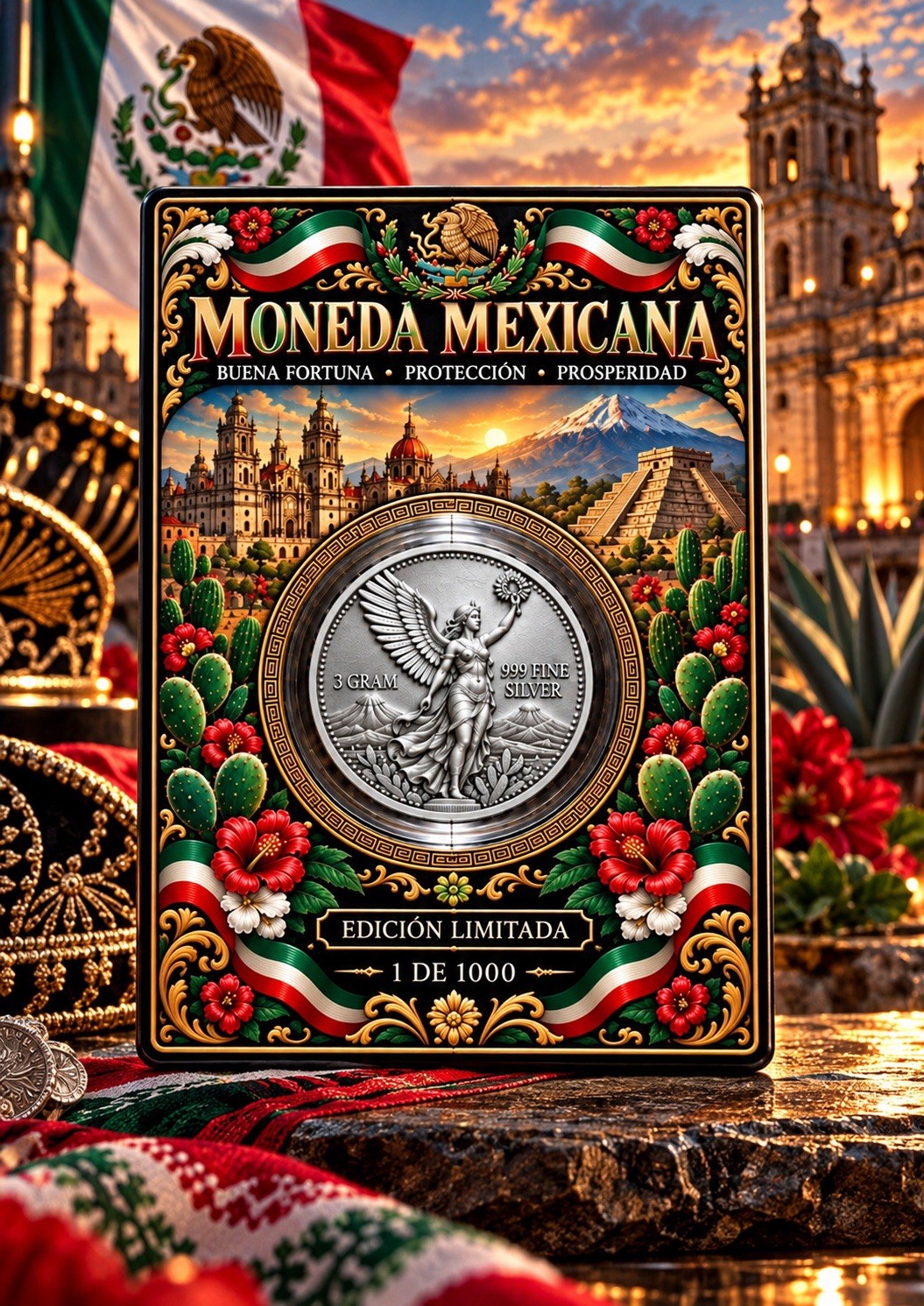 2026 Moneda Mexicana 3g .999 Silver Round In Card