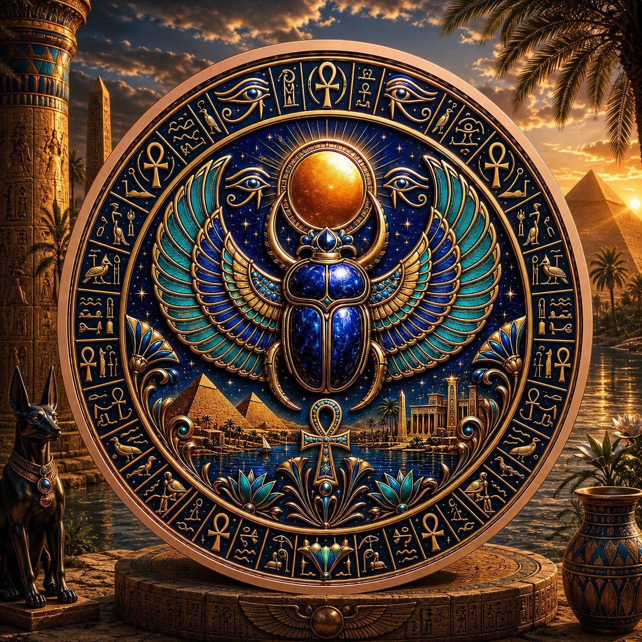 2026 The Egyptian Legacy: Throne of Ra 5oz UHR 3D Copper Round