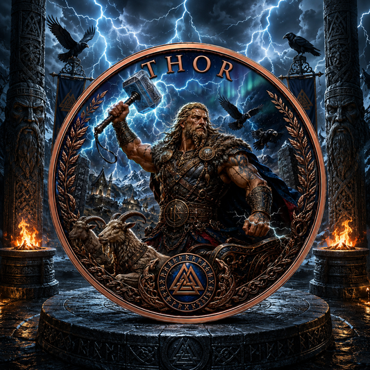 2026 Nordic Mythology Series Thor 5 oz Color High-Relief Cross UV 3D