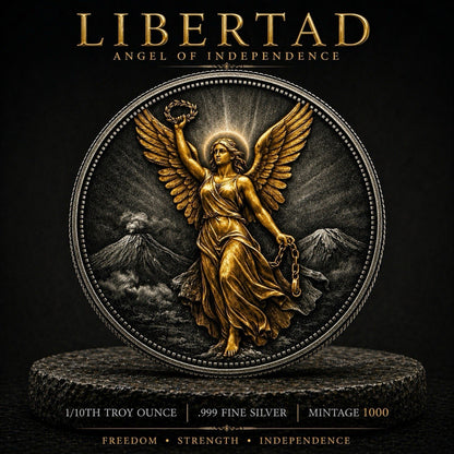 Libertad Angel of Independence Tribute Colorized 1/10oz Silver Round