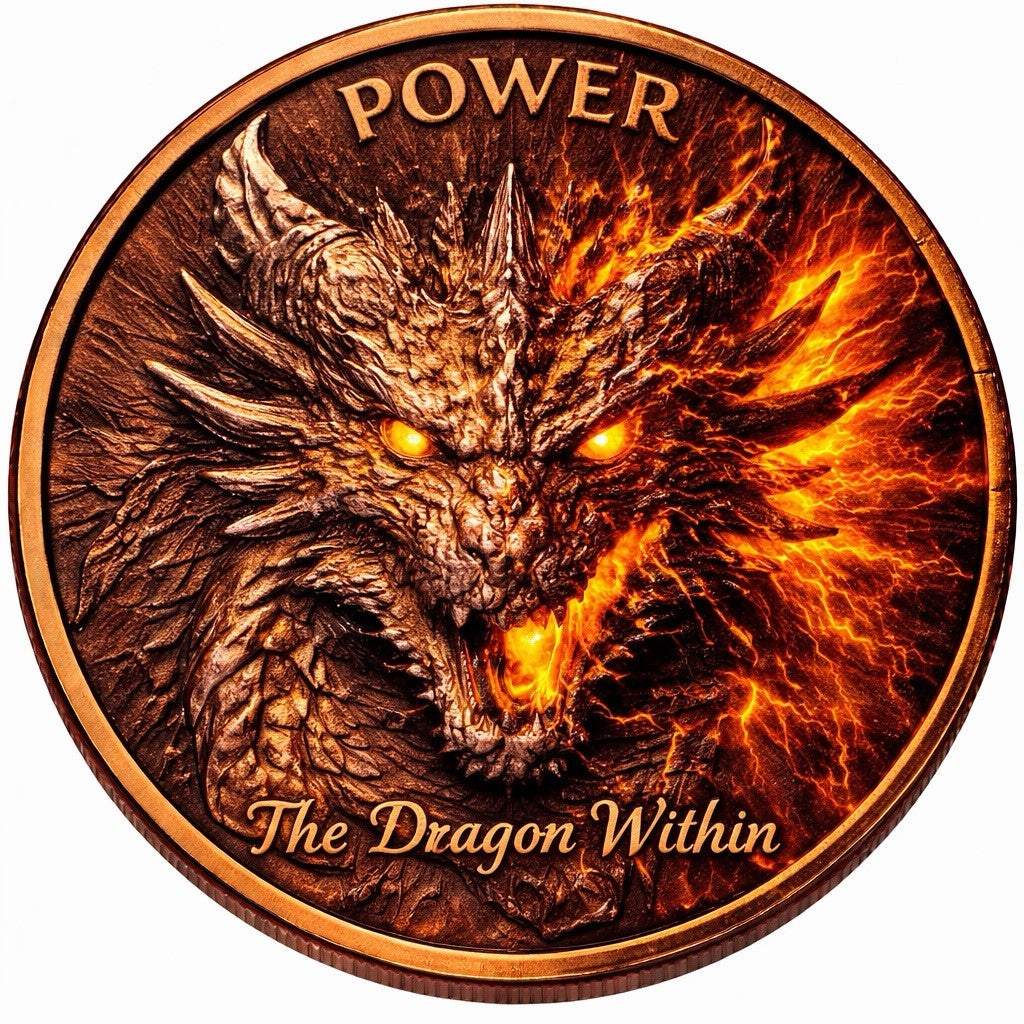 Dragon Virtues Power - The Dragon Within 1 oz Copper Round