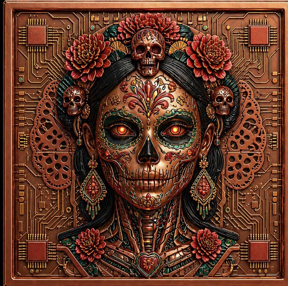 Día De Los Muertos Cyber Skull