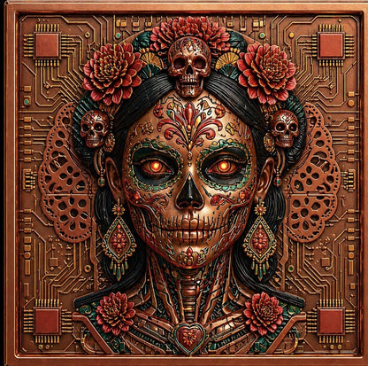 Día De Los Muertos Cyber Skull