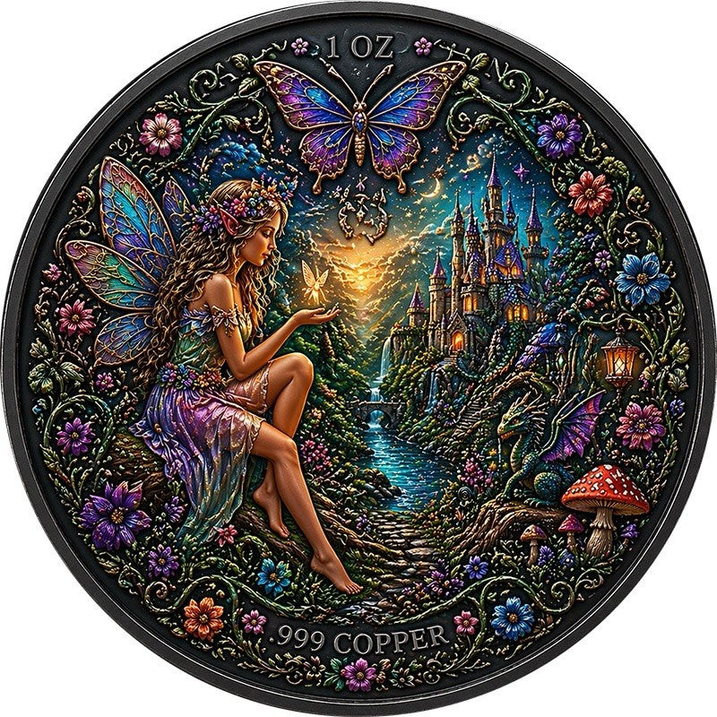 Fairies and Things Colorized 1 oz Copper Round