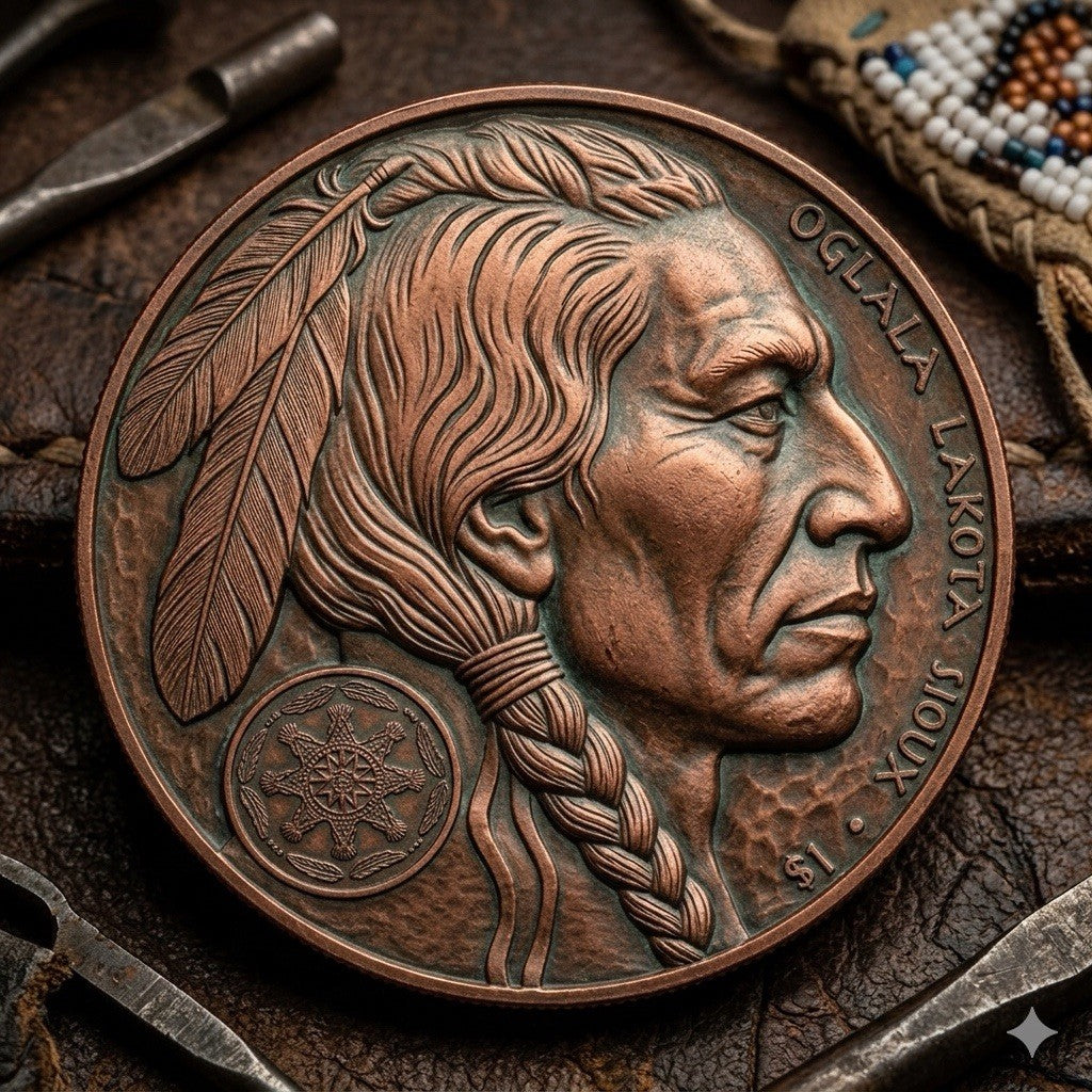 2026 Sioux Nation American Gold Buff 250 Ann Tribute 5oz Copper Coin