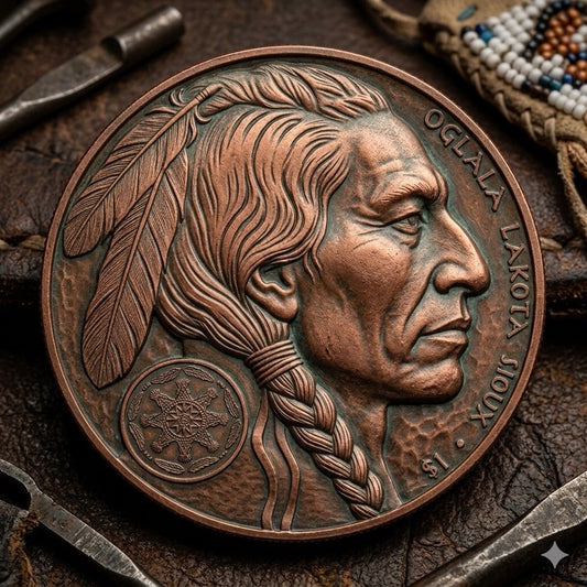 2026 Sioux Nation American Gold Buff 250 Ann Tribute 5oz Copper Coin