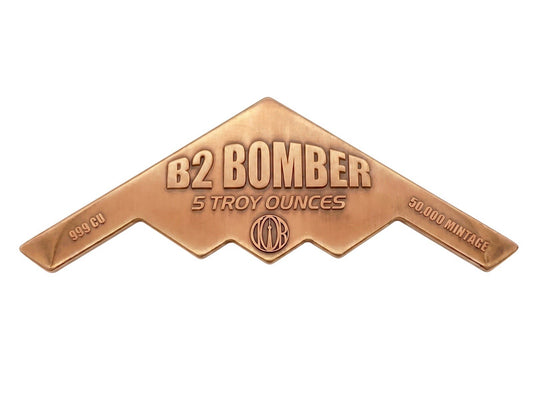 B2 Bomber Jet Colorized 5 oz Copper Medal