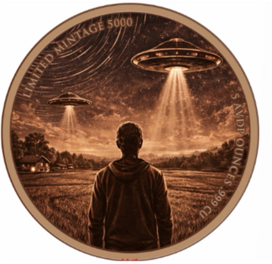 The Arrival Colorized 5 oz Copper Round