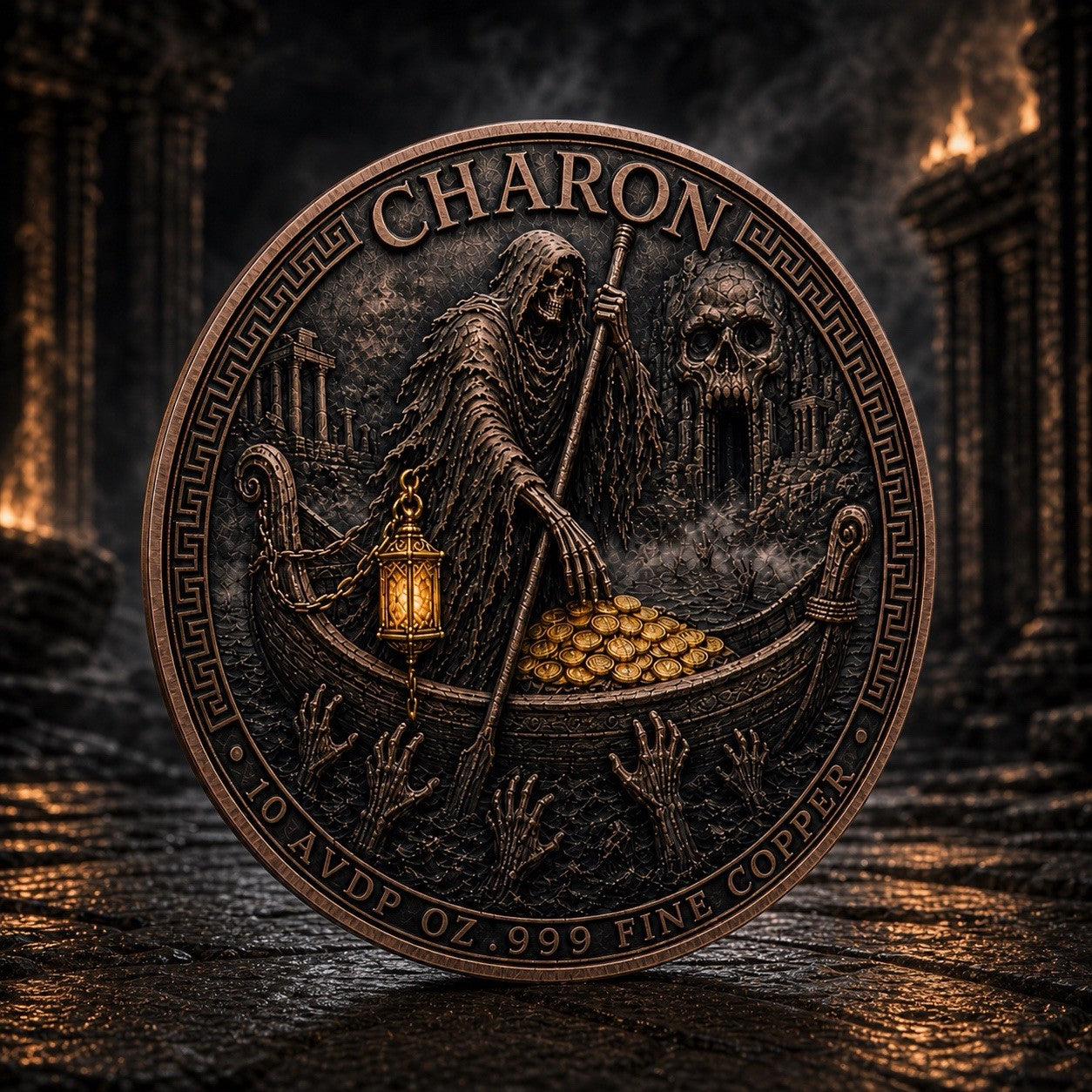 10 oz Charon Ferryman’s Toll .999 Copper Round
