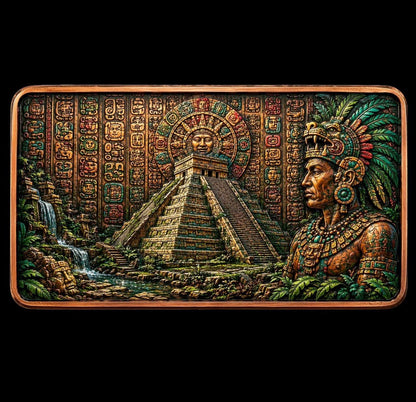 Mayan Temple Colorized  10 Oz Copper  Bar (PRE-ORDER)