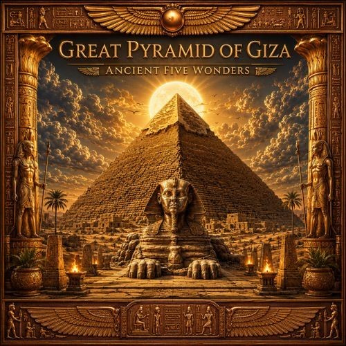 GREAT PYRAMID OF GIZA Five Ancient Wonders 1 Kilo Copper Round  2026