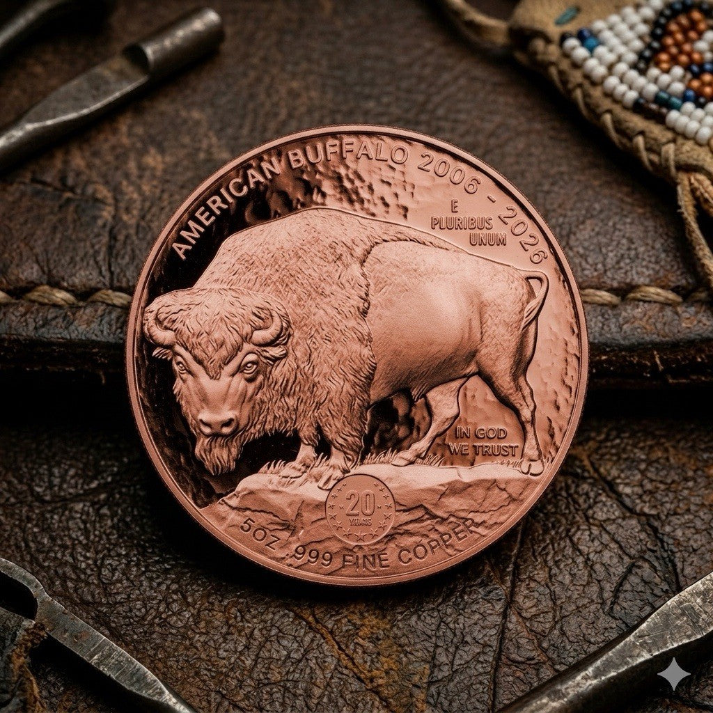 2026 Sioux Nation American Gold Buff 250 Ann Tribute 5oz Copper Coin