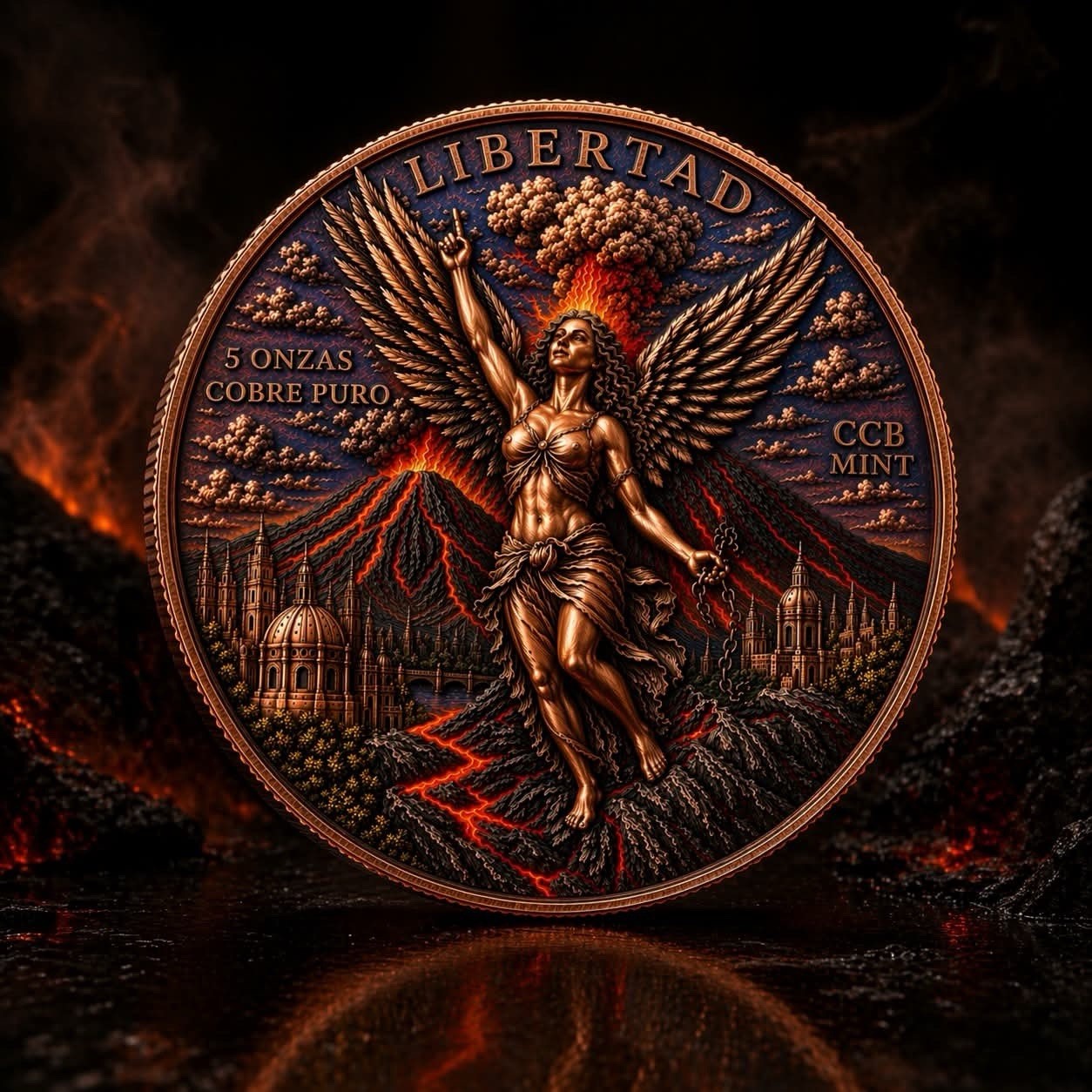 Libertad of Fire 5oz Copper Round