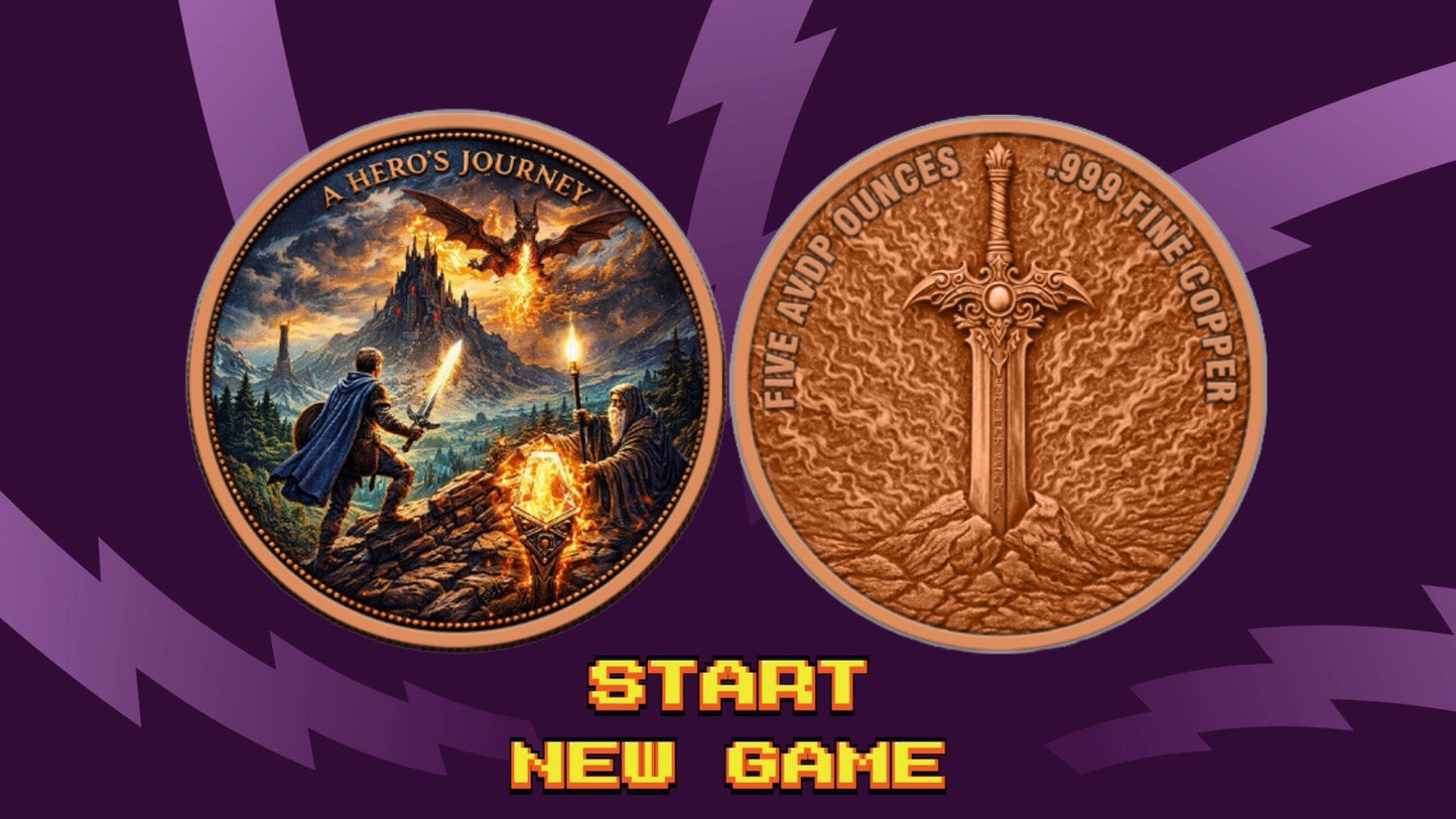 A Hero's Journey Colorized 5 oz Copper Round