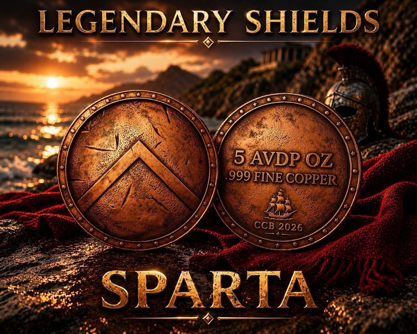 Legendary Shields Sparta 5oz Copper Shield