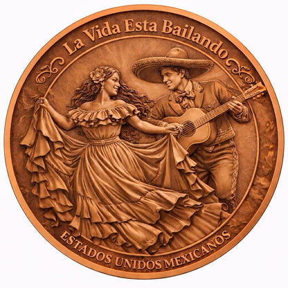 Mexico Libertad Bailamos - Life is Dancing 5 oz Copper Medal