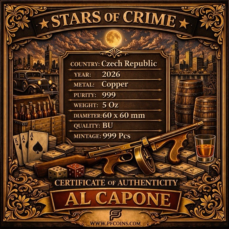 Stars of Crime - Al Capone 5 oz Copper Bar