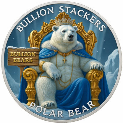 Bullion Stackers Polar Bear Colorized 1 oz Copper Round