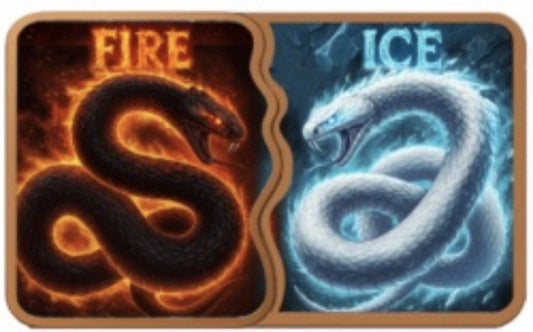 Fire & Ice Snake Fusion Bar Colorized 2 x 5 oz Copper Medal Set
