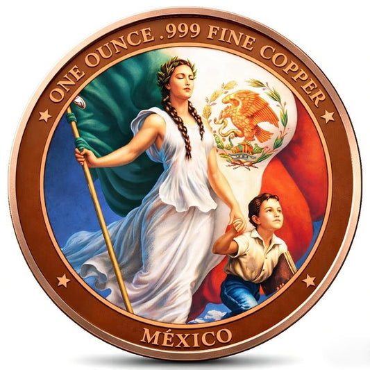 Mexico Patria Por Helguera Colorized HR 1 oz