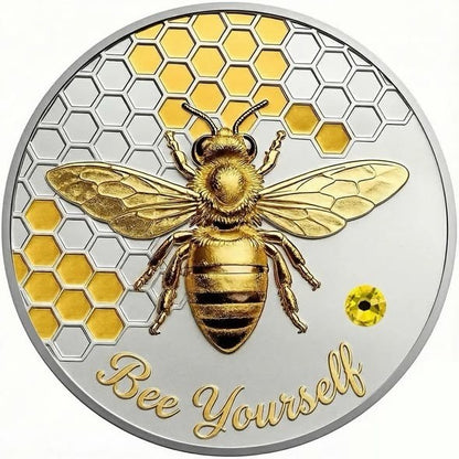 Bee Yourself Silver & Gold Gilded 1 oz Copper Medal in TEP
