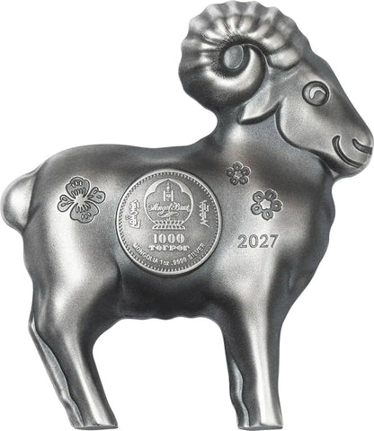 2027 Mongolia Lunar Year Fluffy Sheep 1 oz Silver Coin (PRE-ORDER)